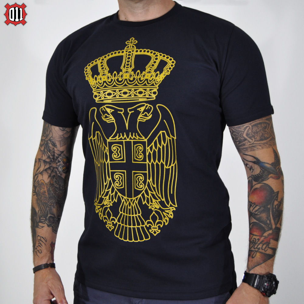T-shirt Serbian emblem (Navy Blue)