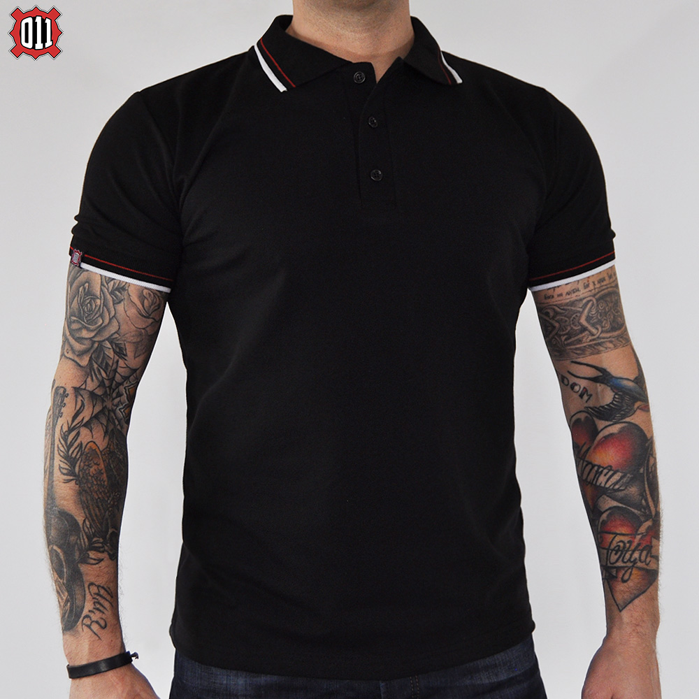 Polo majica 011 Trobojka (Crna)